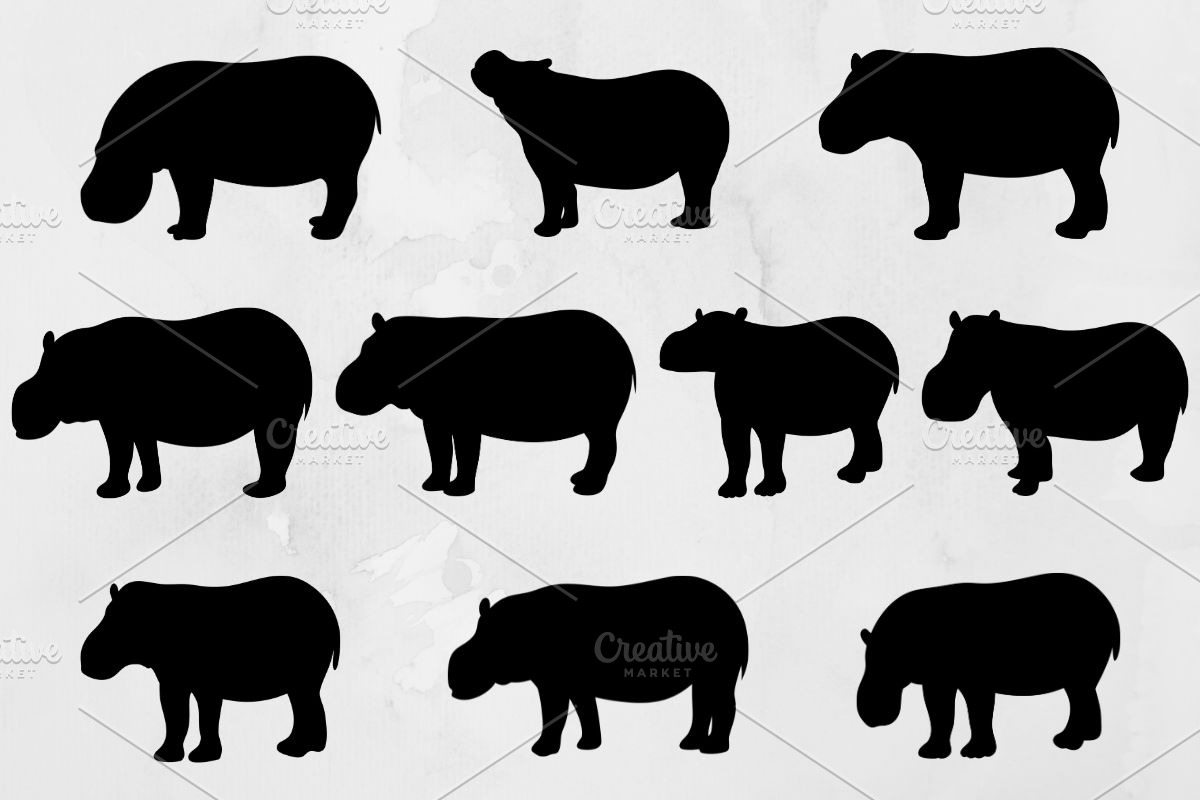 Hippo Silhouette SVG, an Animal Illustration by newminddesign (Photo 1 of 3)