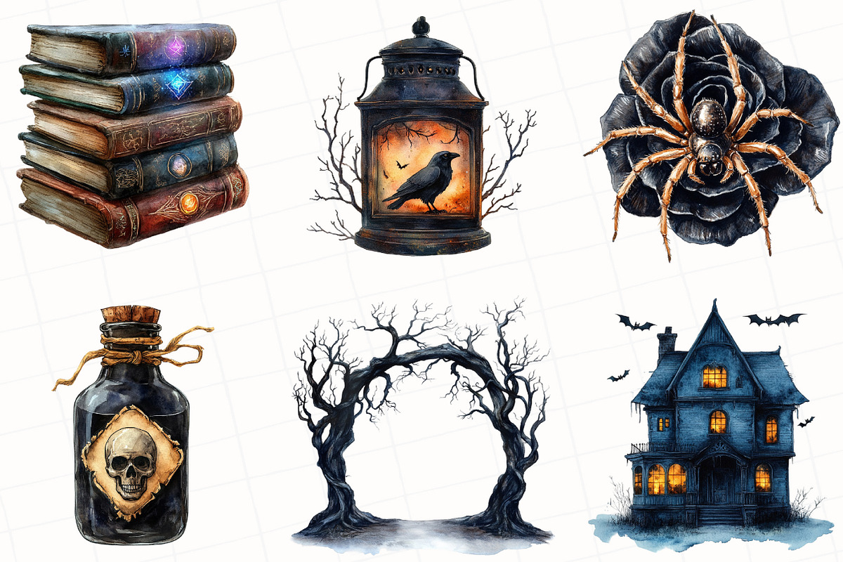 Black Halloween Sublimation Clipart, an Illustration by OK Design (Photo 4 of 5)