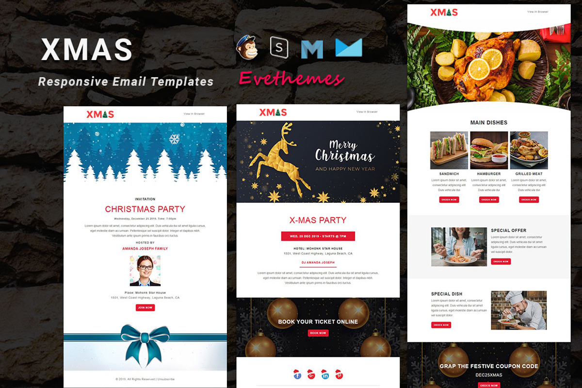 X-MAS - Responsive Email Templates, an Email Template by evethemes (Photo 1 of 5)