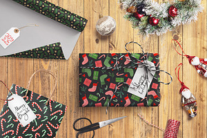 Cute Christmas. Patterns & Lettering