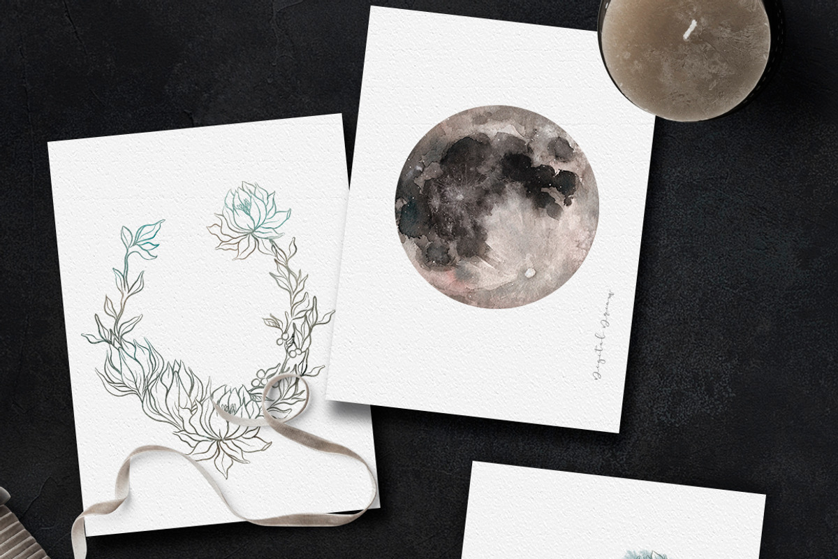 Planets, moon & sacred geometry, an Illustration by DigitalDream (Photo 4 of 13)