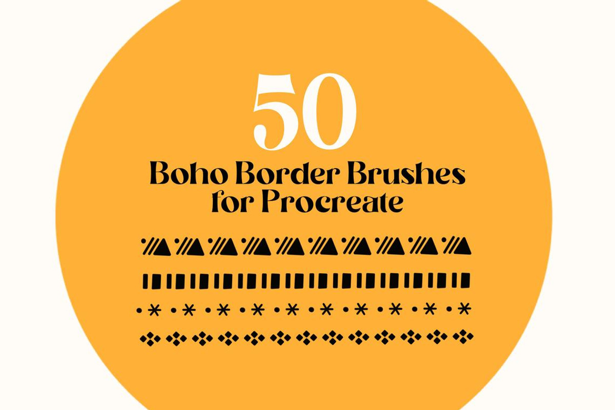 Procreate Boho Border Brushes, a Brush Add-On by AnniaArt (Photo 1 of 4)