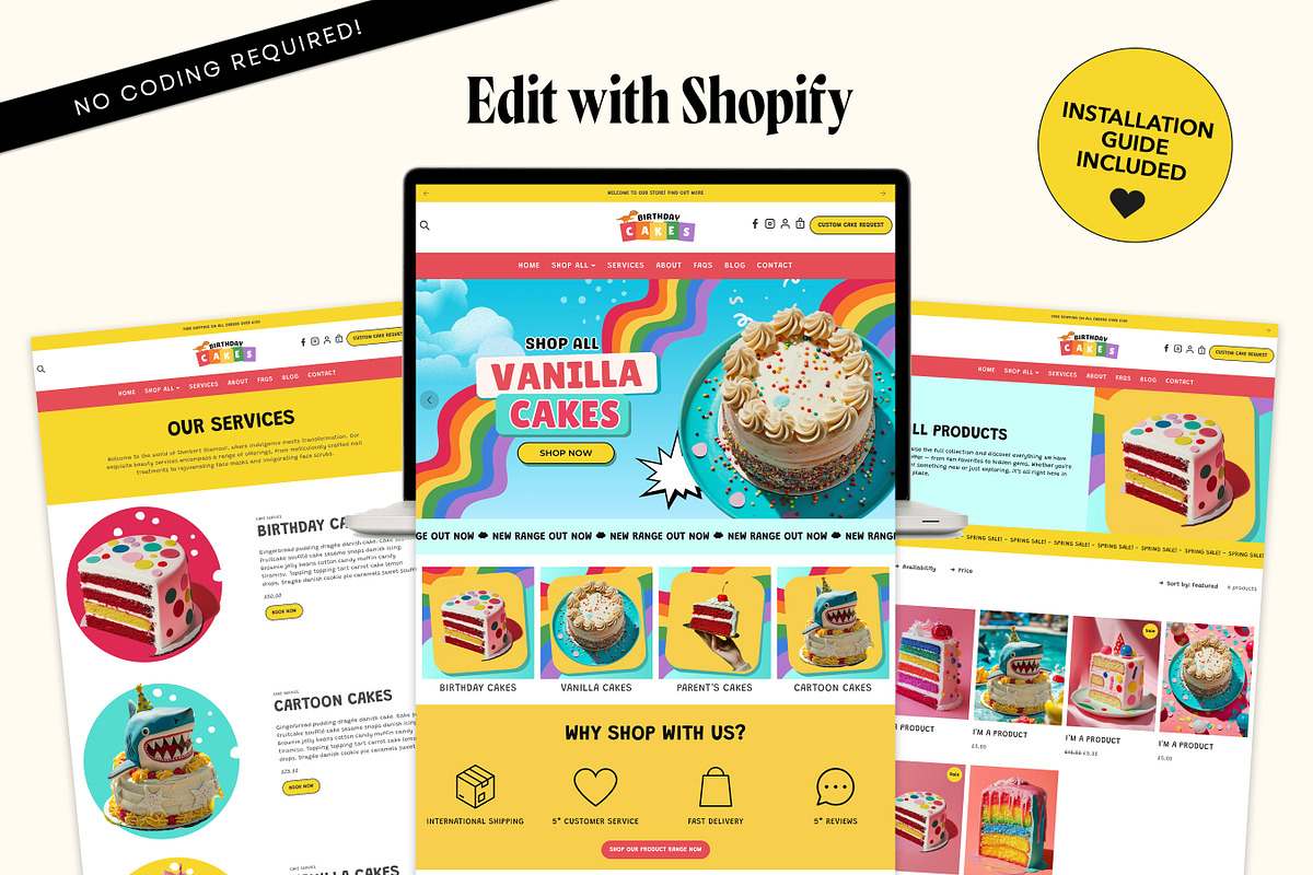 Kids Birthday Cake Shopify Theme, a Shopify Template by Template Twist Shop (Photo 3 of 8)