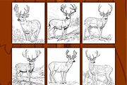 200 Realistic Deer Coloring Pages V1, an Animal Illustration by BrandlyTemplate (Thumbnail 2 of 4)