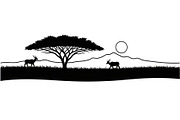 Abstract Savanna Scenery Silhouette, a Graphic by Designer_Momina (Thumbnail 6 of 13)