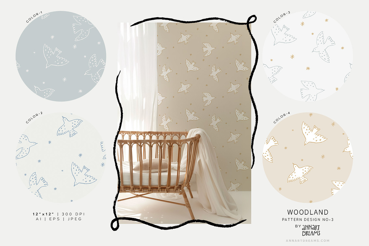 WOODLAND. Wall mural & Patterns, a Wallpaper Graphic by annartdreams (Photo 6 of 11)