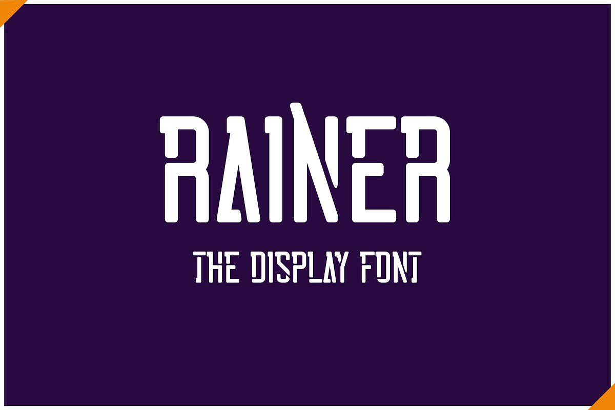 Rainer - Futuristic Display Font, a Sans Serif Font by Mightyfire (Photo 1 of 3)