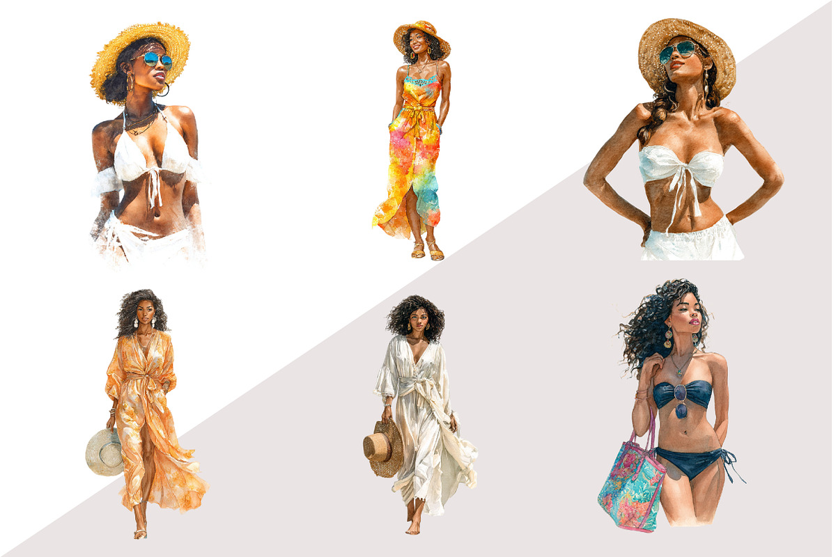 Summer Black Woman Beach Fashion, an Illustration by Design Market (Photo 3 of 3)