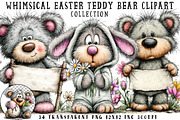 Whimsical Easter Teddy Bear Clipart, an Illustration by OK Design (Thumbnail 1 of 6)