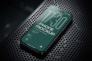 Mobile Phone Mockup Perforated Metal, an iPhone Mockup by smishura (Thumbnail 2 of 13)