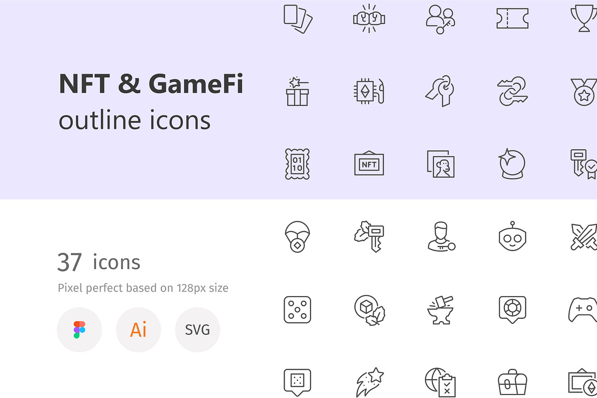 NFT & GameFi outline icons, an Outline Icon by LAFS (Photo 1 of 3)