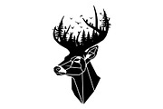 Deer Antler Silhouette Bundle, an Object Illustration by yasushie (Thumbnail 2 of 31)