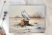 Watercolor Snowy Owls and Landscapes, an Animal Illustration by Dazzling Art Boutique (Thumbnail 7 of 11)
