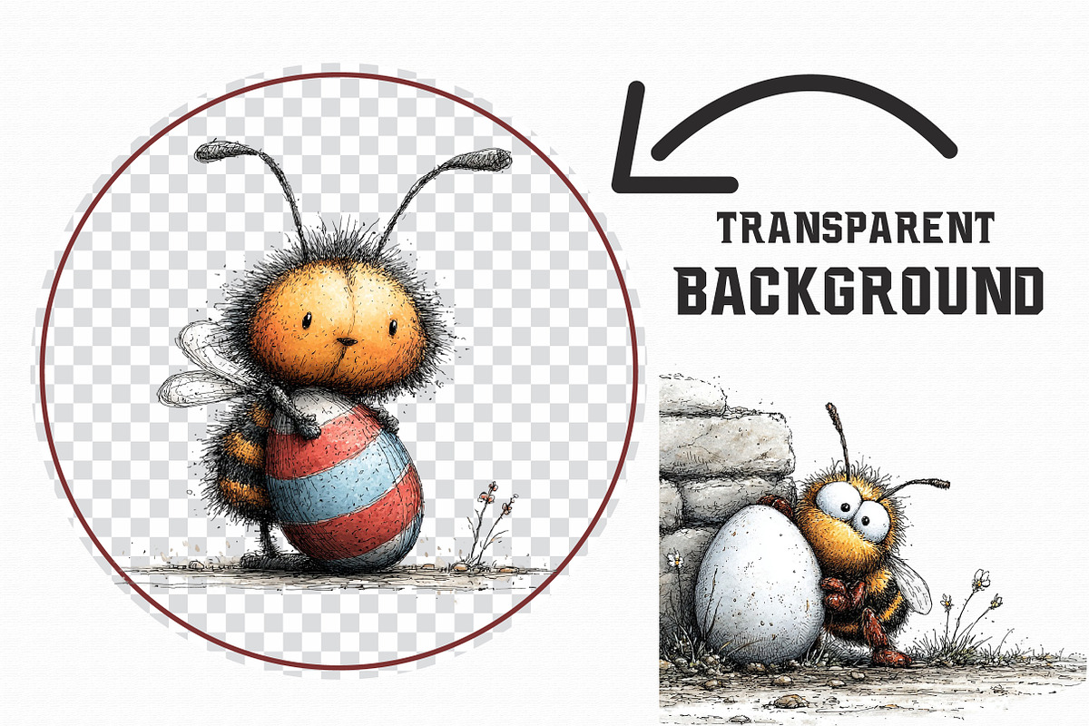 Whimsical Easter Bee Clipart, an Illustration by Libby Wishes (Photo 3 of 6)