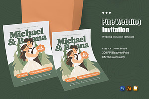 Pine Wedding Invitation, an Invitation Template by Esensifiksi.studio