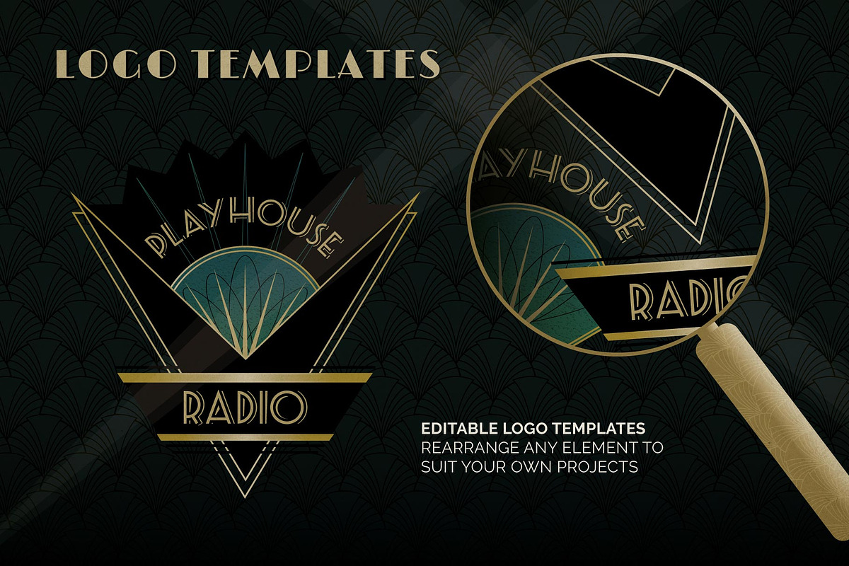 Complete Art Deco Graphics Bundle, a Texture Illustration by Wingsart Studio (Photo 7 of 12)