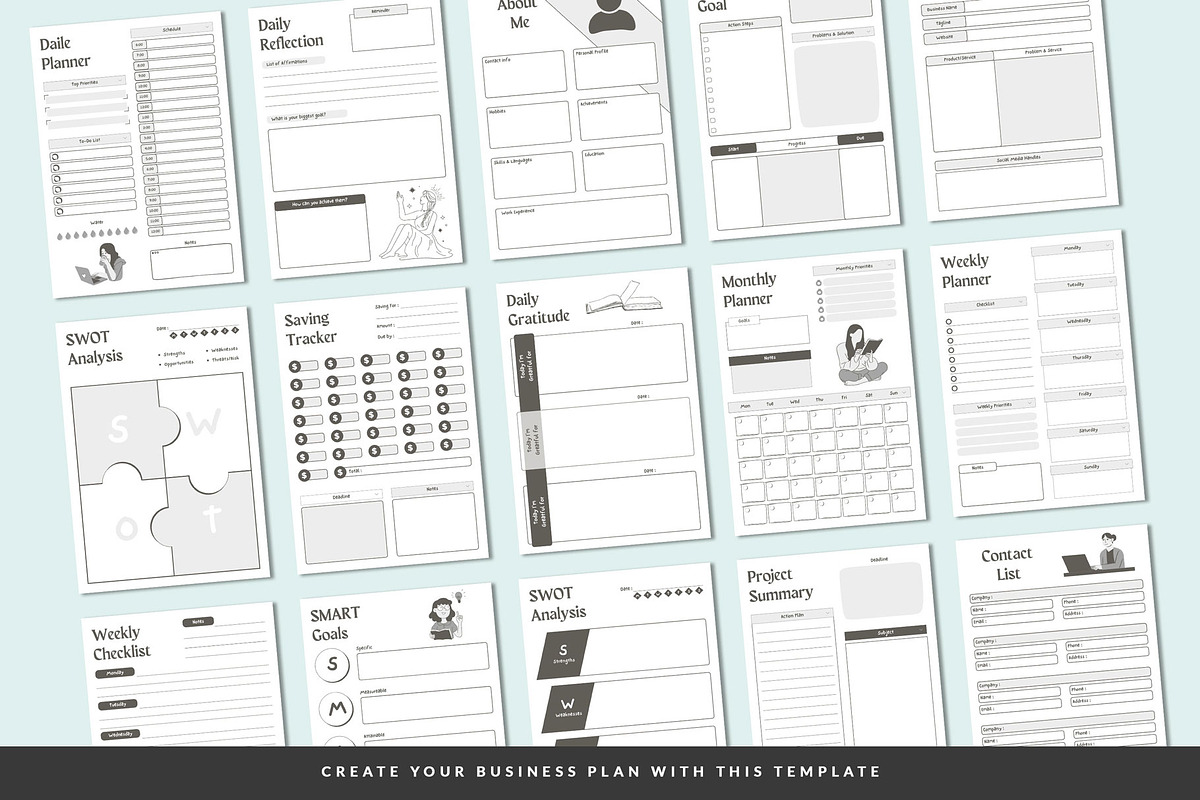 Ultimate Business Planner Bundle, a Stationery Template by LaxmiOwl (Photo 2 of 11)