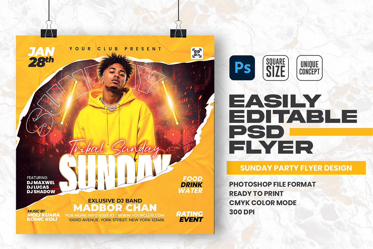 Sunday Party Flyer Design Template, a Flyer Template by Shajib Shikder (Photo 1 of 2)