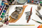 Koala & eucalyptus set illustration, an Animal Illustration by MitrushovaArt (Thumbnail 7 of 7)