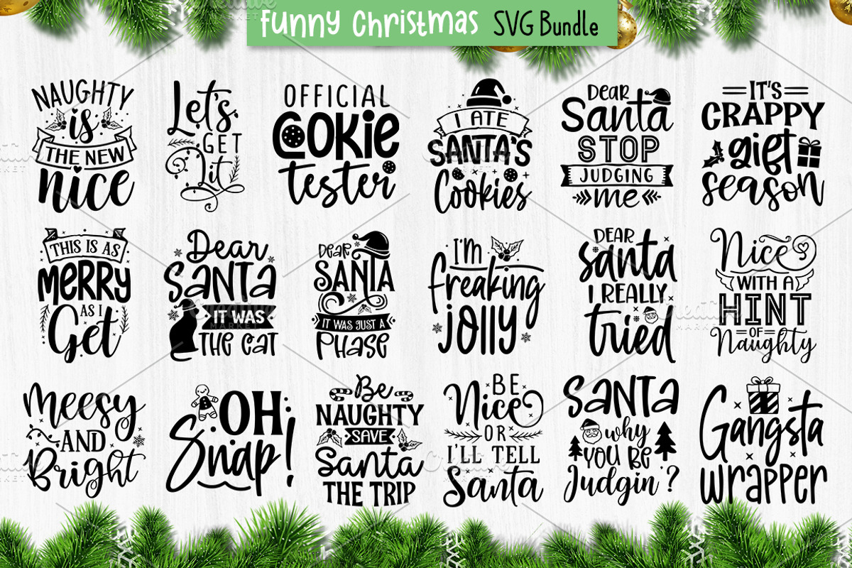 Funny Christmas Quotes Svg Bundle, a Pattern Graphic by Etcify (Photo 1 of 4)