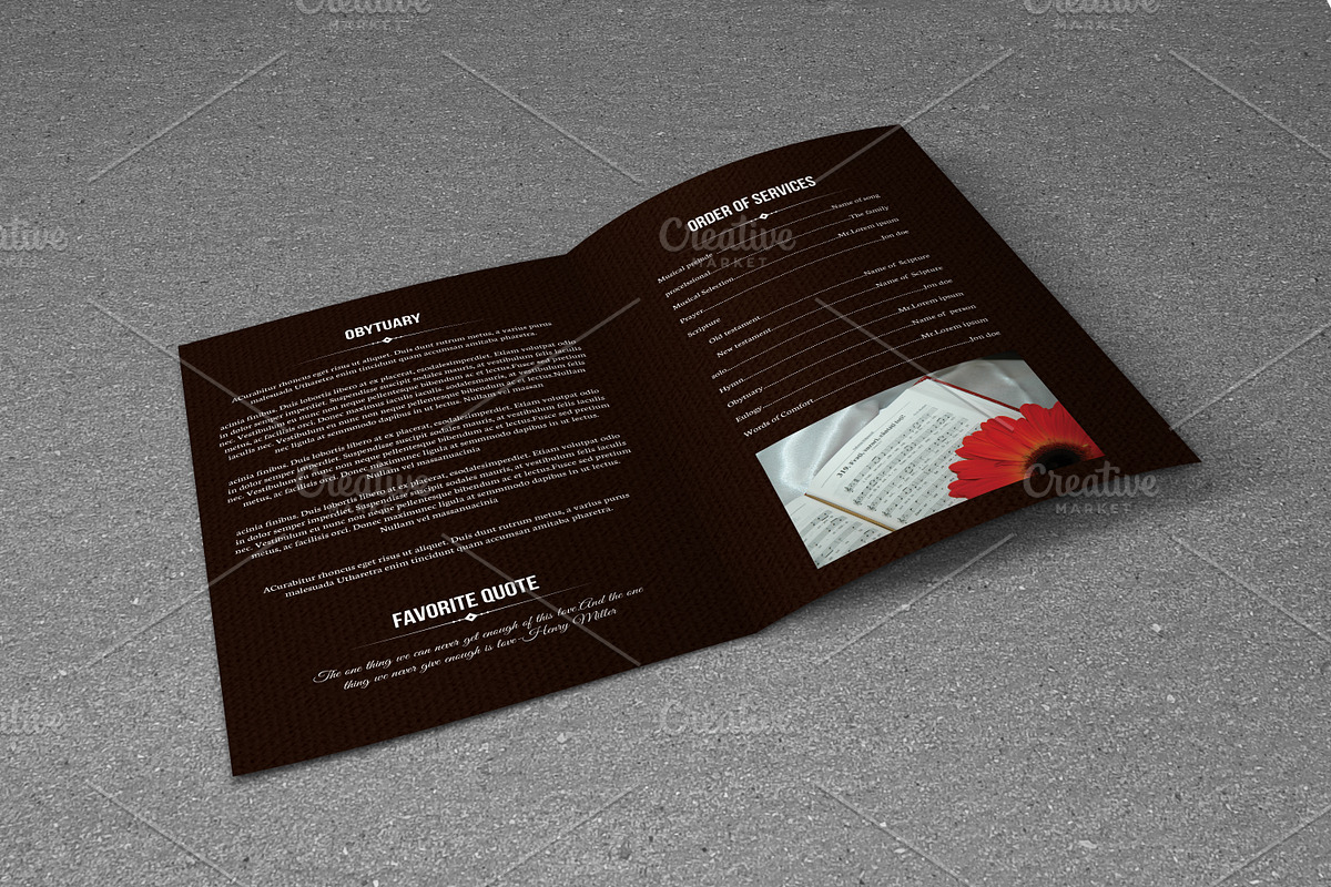 Funeral Program Template-T555, a Brochure Template by Template Shop (Photo 3 of 4)