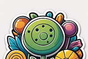 Boho Psychedelic&Sugar Skull Sticker, an Illustration by ETARA by Mea Hau (Thumbnail 3 of 7)