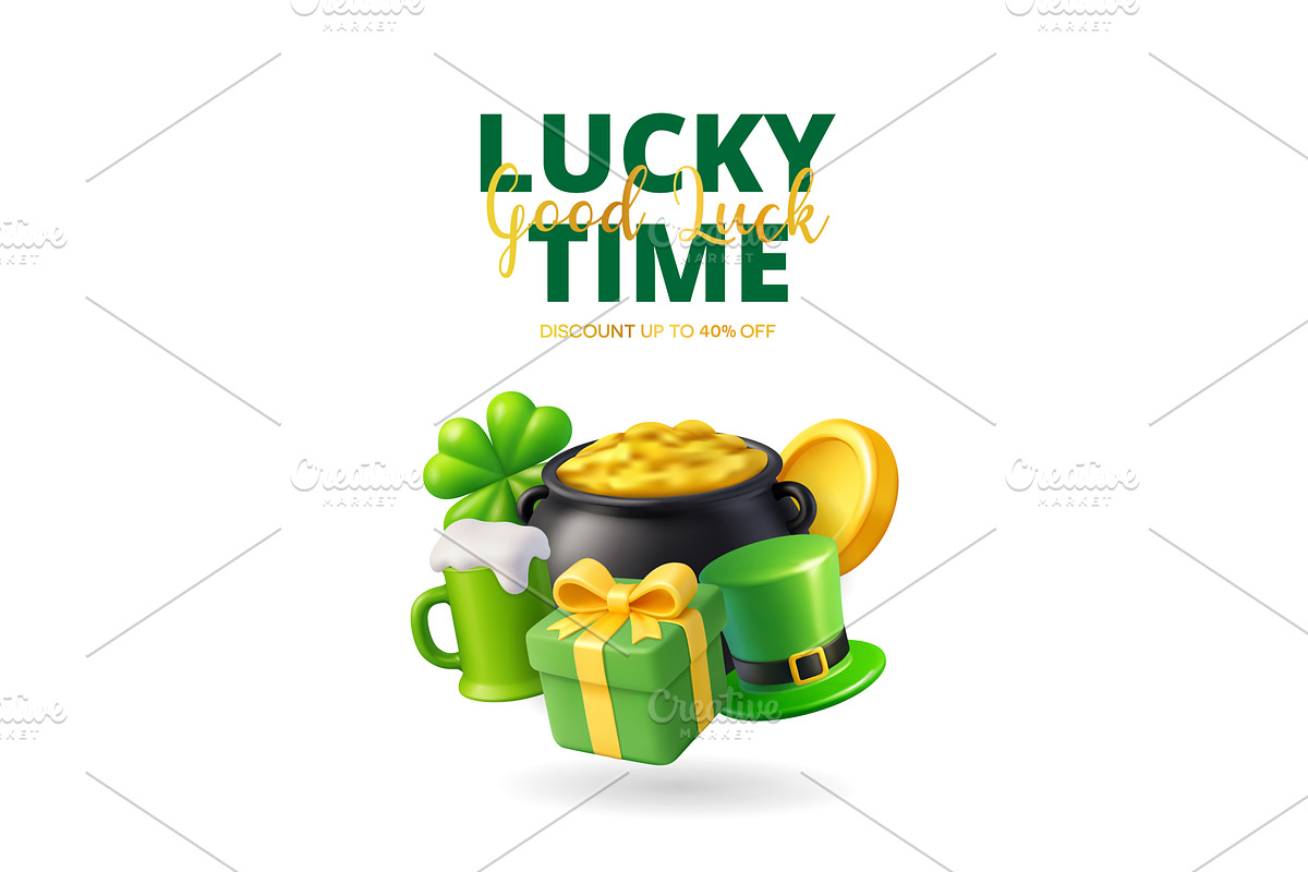 St. Patricks Day discount banner, a Food Illustration by GraphiShop