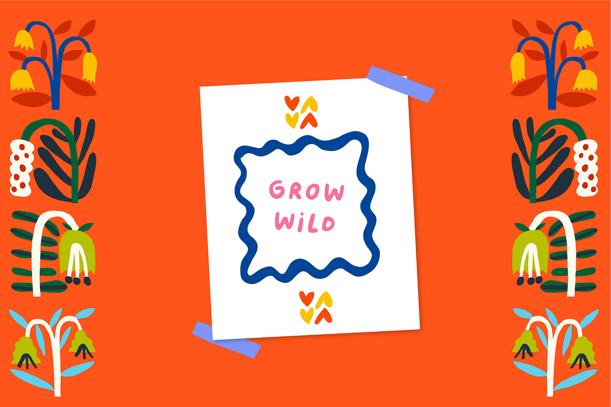 Bloom Blocks Naive Floral Clipart, a Decorative Illustration by Olia (Photo 20 of 25)