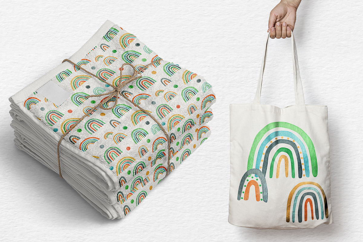 Watercolor RAINBOWS BUNDLE sale, a Pattern Graphic by svetlanaARTdreams (Photo 12 of 16)