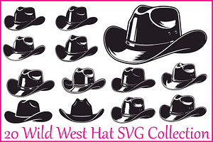 Cowboy Hat Silhouette Bundle, an Illustration by Gfx_Store