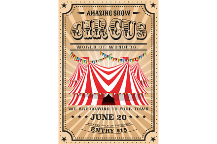 Bit top circus tent, funfair show