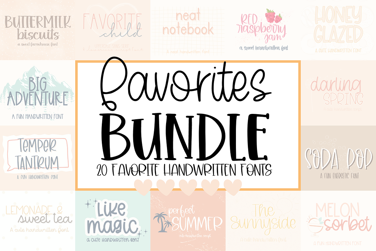 Favorites Font Bundle, Cute Fonts, a Handwritten Font by Designing Digitals (Photo 1 of 11)