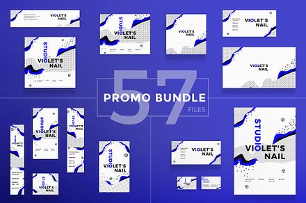 Promo Bundle | Violets Nail Studio, a Poster Template by Amber Graphics