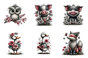 Whimsical spring clipart, an Illustration by SinaCreation (Thumbnail 3 of 11)