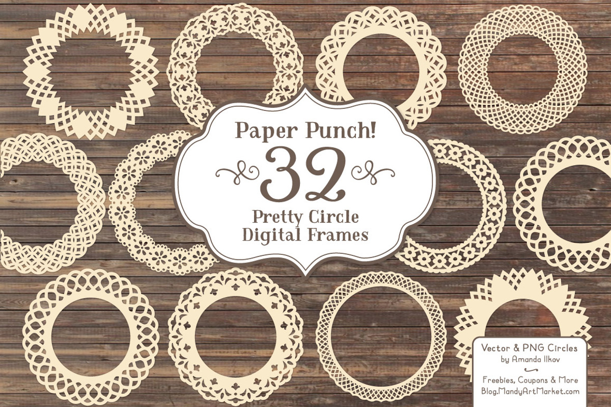 Cream Lace Frames Clipart & Vectors, an Illustration by Amanda Ilkov (Photo 1 of 5)