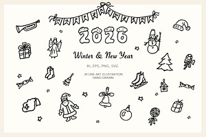 Winter & New Year vector bundle