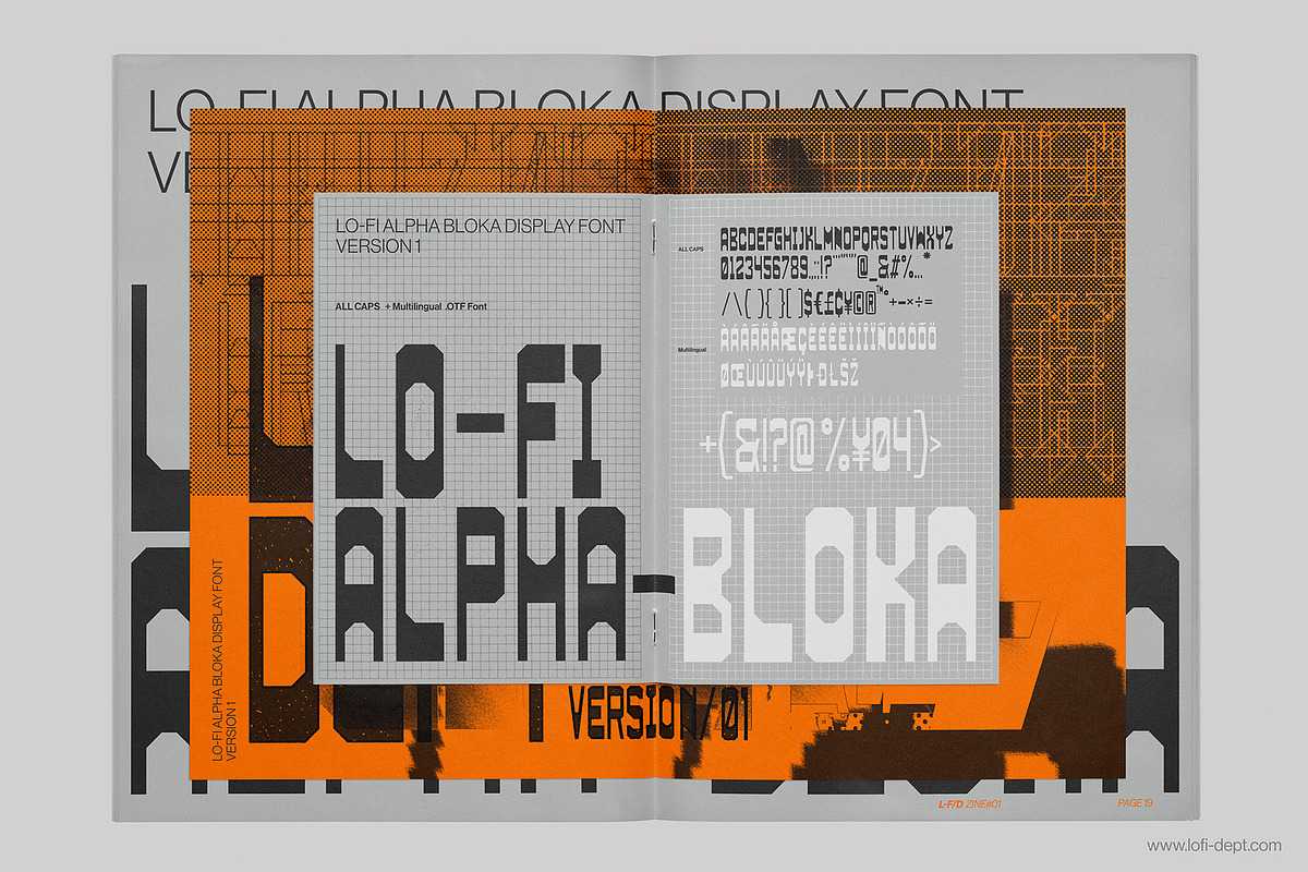 Lo-Fi ALPHA BLOKA Display Font, a Sans Serif Font by Lo-Fi Dept (Photo 6 of 6)