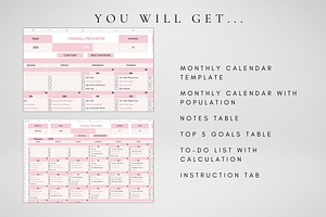 Monthly Planner & Calendar Excel