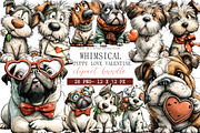 Whimsical Puppy Love Valentine, an Illustration by DreamArtGraphic (Thumbnail 1 of 4)
