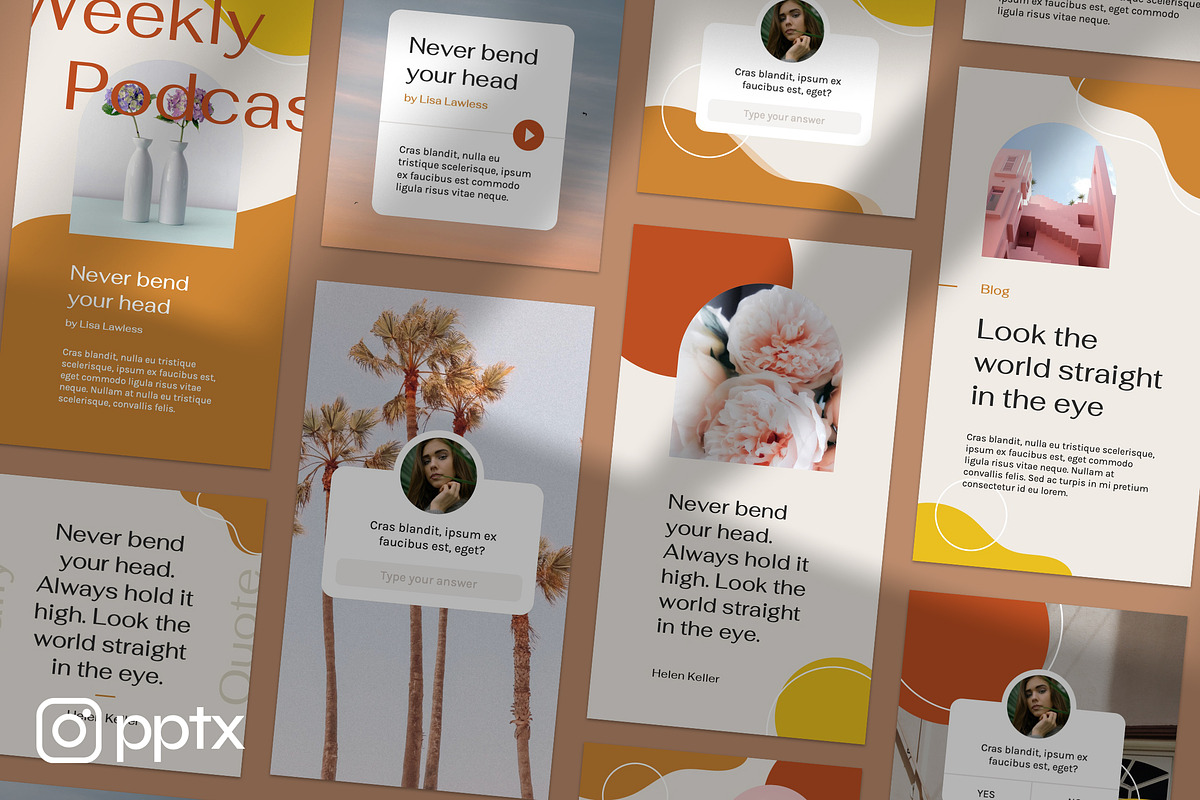 Mediterania - PPT Instagram Kit, a Social Media Template by Slidehack