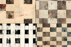 20 Seamless Grunge Chessboard Set