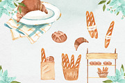 Baking in Paris Watercolor Clipart, a Food Illustration by natalisart (Thumbnail 11 of 16)