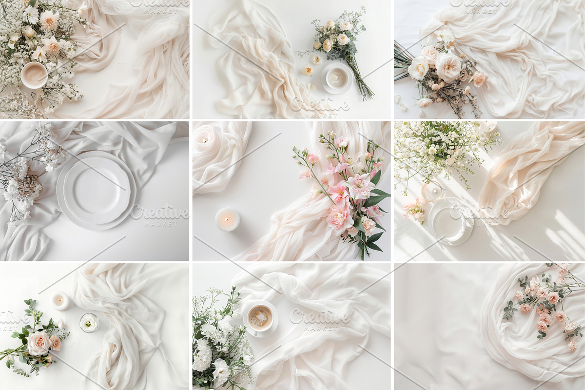 White Table Flat Lay Photo Bundle, a Background Photo by TatiMockup (Photo 2 of 8)