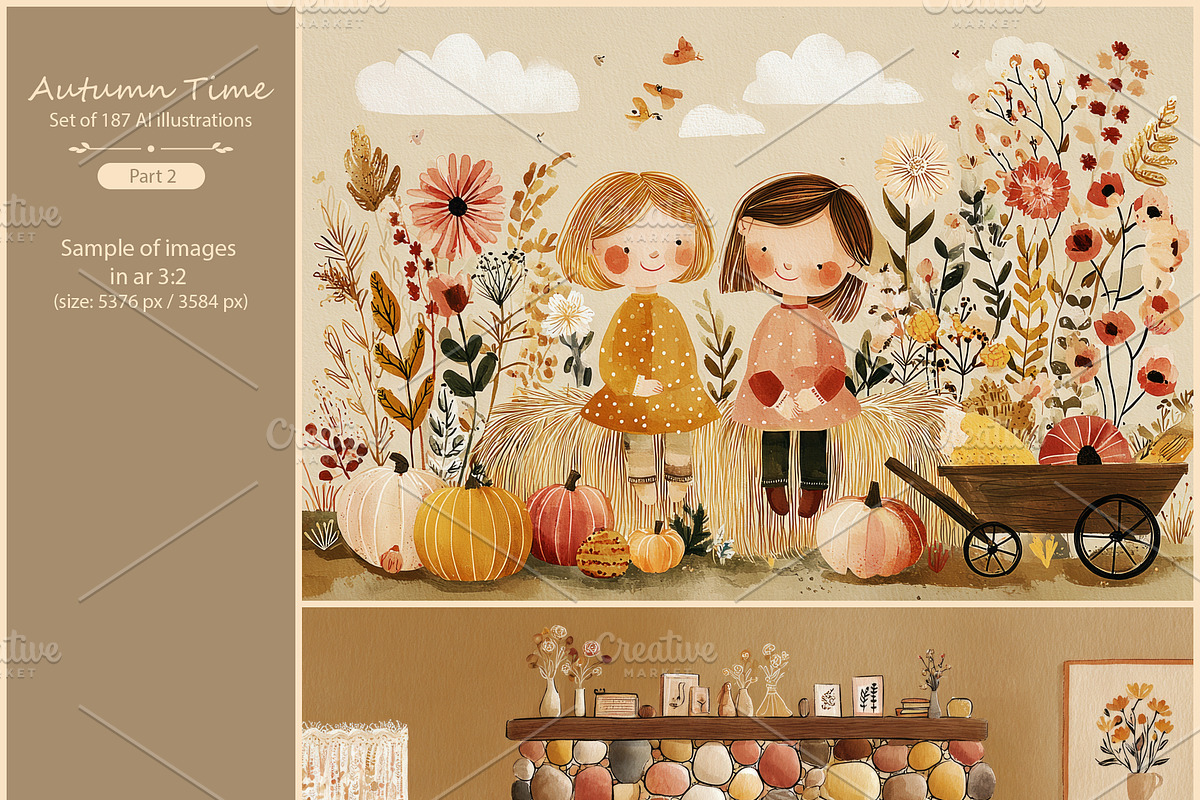Autumn Time 4- 187 AI illustrations, a Seasonal Illustration by Pundateam (Photo 3 of 7)