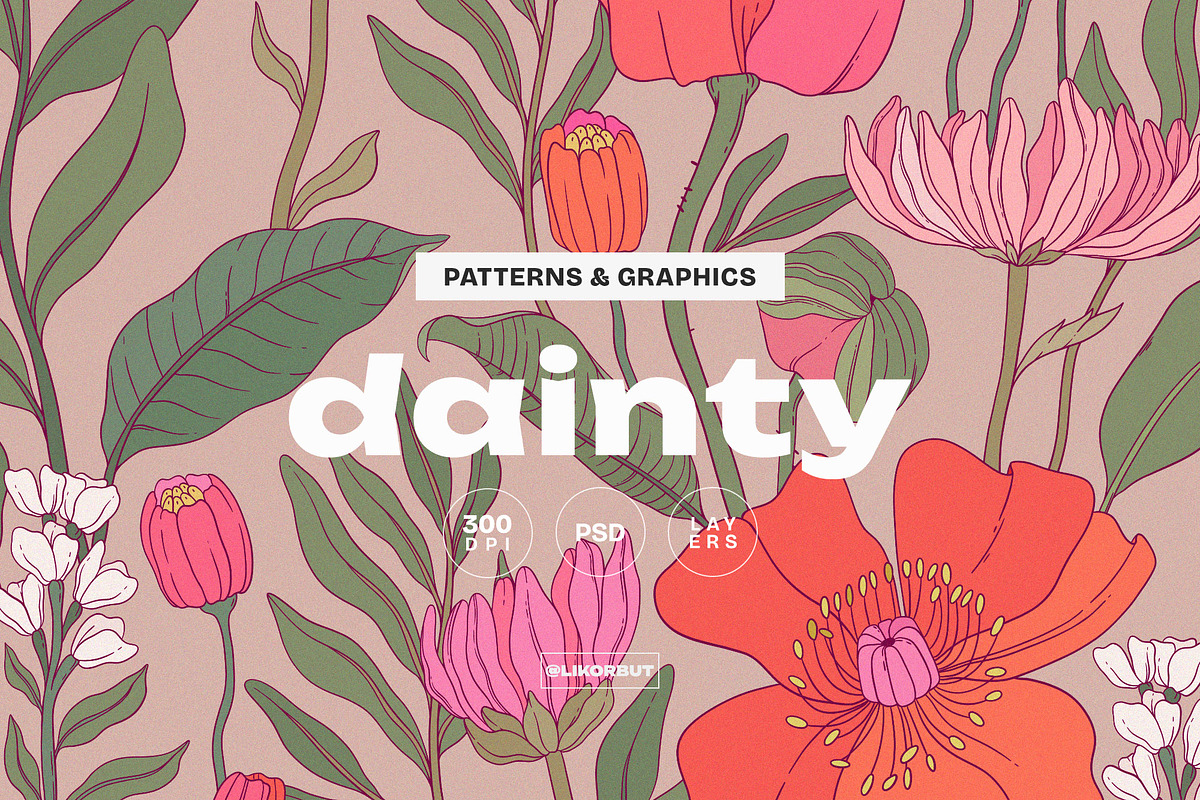 Dainty Botanical Pattern and Prints, a Pattern Graphic by likorbut (Photo 1 of 10)