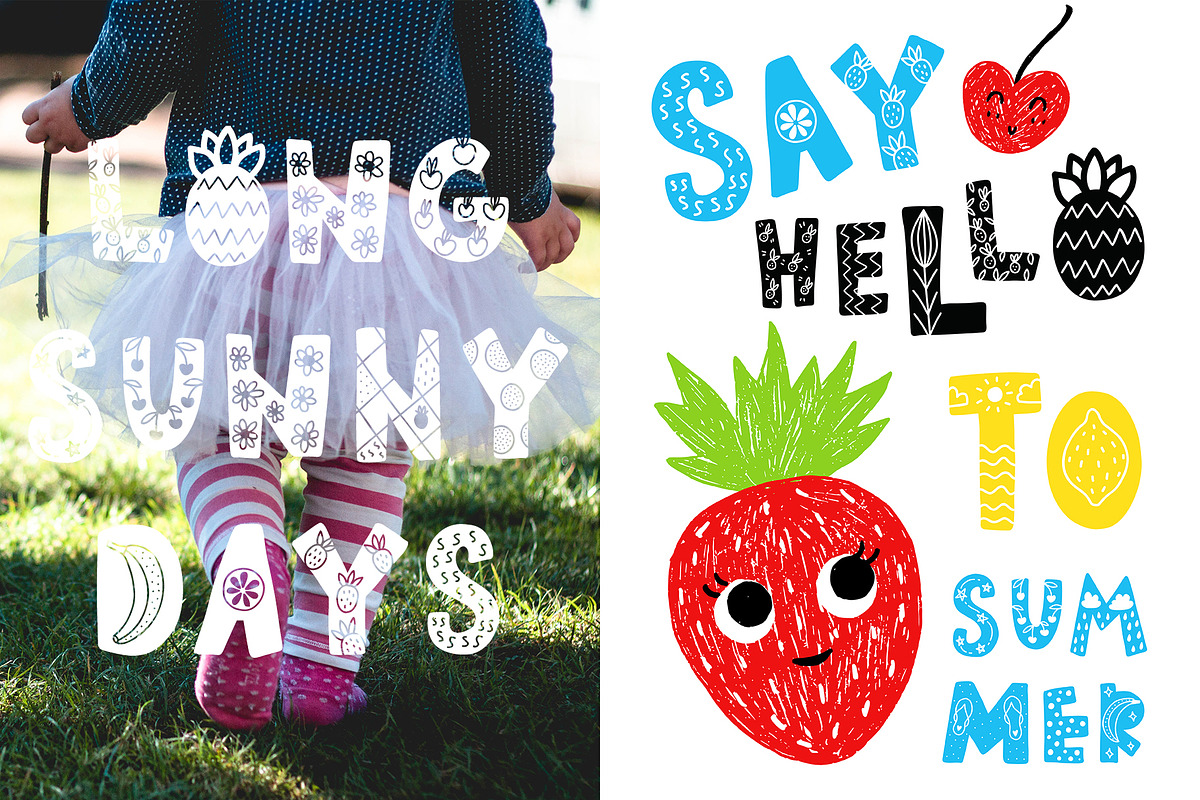 Summer Day Typeface with Clipart! preview 3