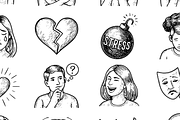 Mental Health Emotion Icons, an Object Graphic by RT Studio (Thumbnail 4 of 4)