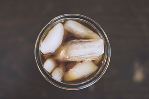 Refreshing glass of iced coffee