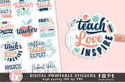 Funny Teacher Stickers PNG EPS, an Education Illustration by TheBlackCatPrints (Thumbnail 3 of 3)