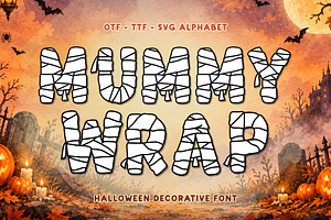Mummy Wrap - Halloween Font